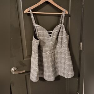 TORRID Black and White Plaid Sleeveless Top NWOT